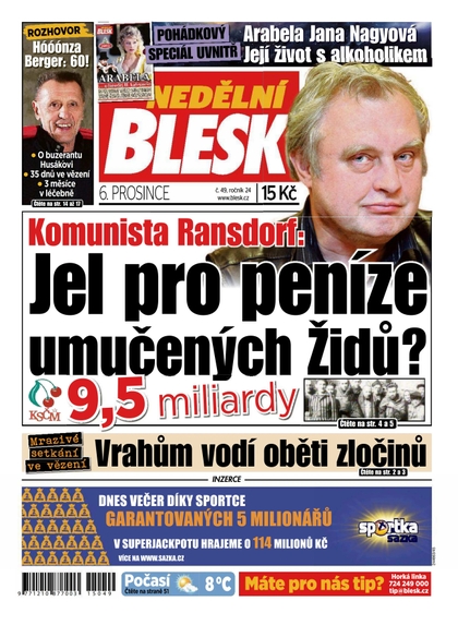E-magazín Nedělní Blesk - 6.12.2015 - CZECH NEWS CENTER a. s.