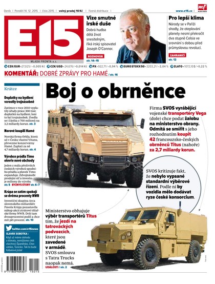 E-magazín E15 14.12.2015 - Czech Media Invest