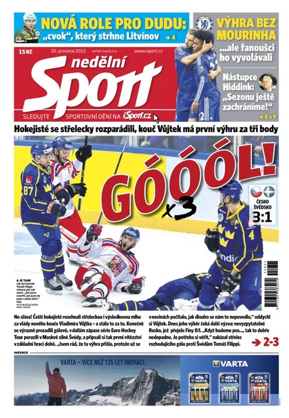 E-magazín Nedělní Sport - 20.12.2015 - CZECH NEWS CENTER a. s.