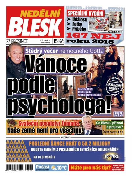 E-magazín Nedělní Blesk - 27.12.2015 - CZECH NEWS CENTER a. s.