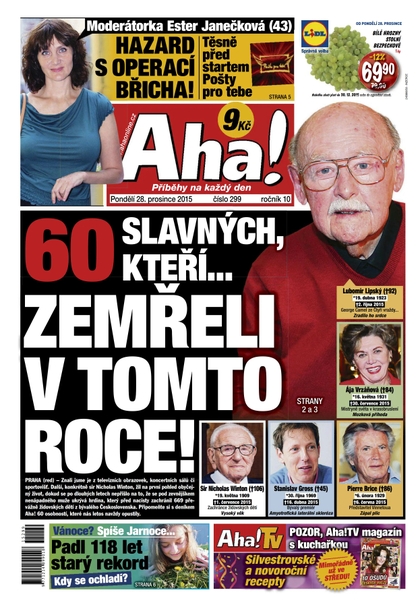 E-magazín AHA! - 28.12.2015 - CZECH NEWS CENTER a. s.