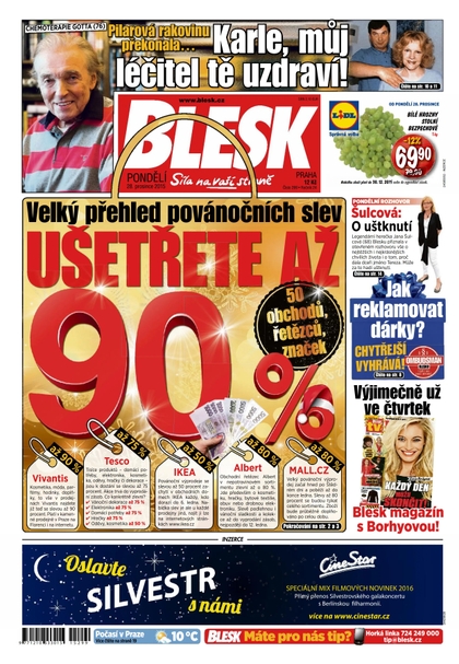 E-magazín Blesk - 28.12.2015 - CZECH NEWS CENTER a. s.