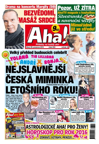 E-magazín AHA! - 29.12.2015 - CZECH NEWS CENTER a. s.
