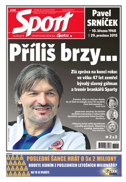 E-magazín Sport - 30.12.2015 - CZECH NEWS CENTER a. s.