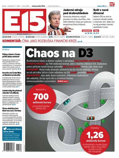 E-magazín E15 11.1.2016 - Czech Media Invest