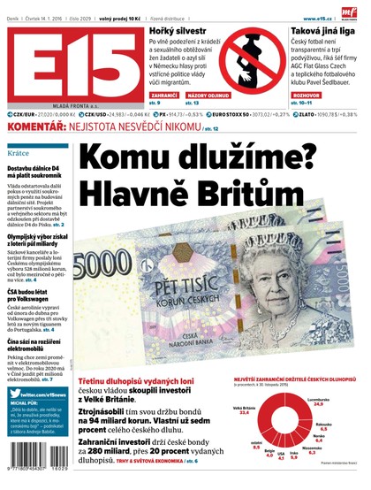 E-magazín E15 14.1.2016 - Czech Media Invest