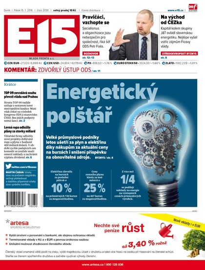 E-magazín E15 15.1.2016 - Czech Media Invest