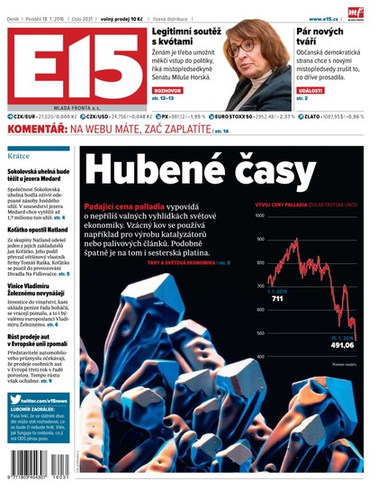 E-magazín E15 18.1.2016 - Czech Media Invest