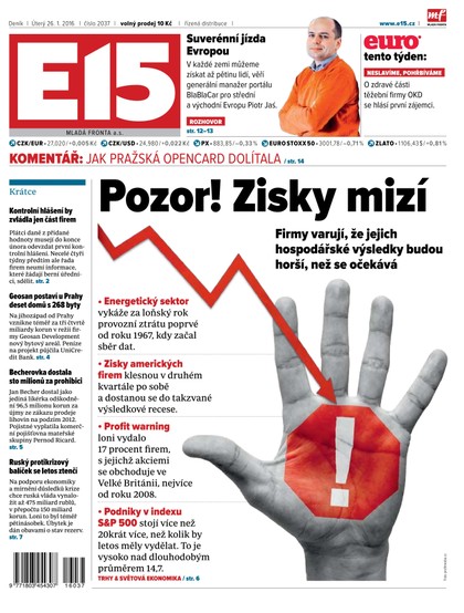 E-magazín E15 26.1.2016 - Czech Media Invest