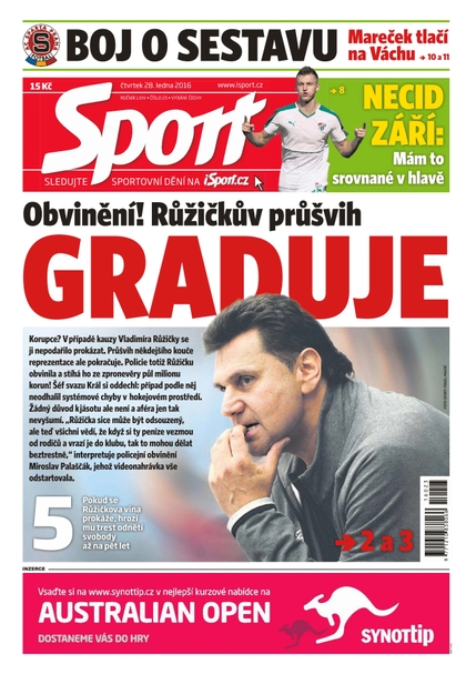 E-magazín Sport - 28.1.2016 - CZECH NEWS CENTER a. s.
