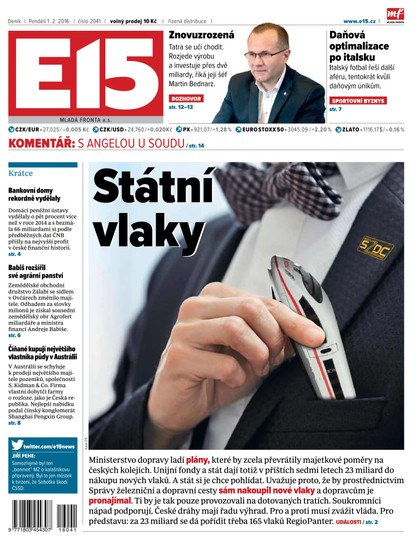 E-magazín E15 1.2.2016 - Czech Media Invest