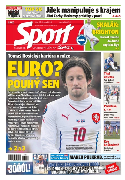 E-magazín Sport - 2.2.2016 - CZECH NEWS CENTER a. s.