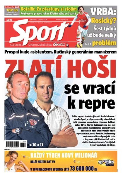 E-magazín Sport - 3.2.2016 - CZECH NEWS CENTER a. s.