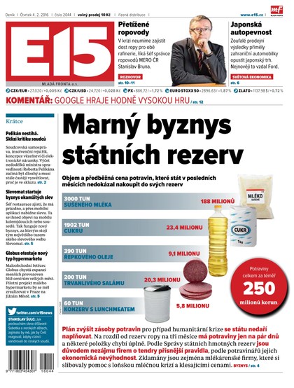 E-magazín E15 4.2.2016 - Czech Media Invest