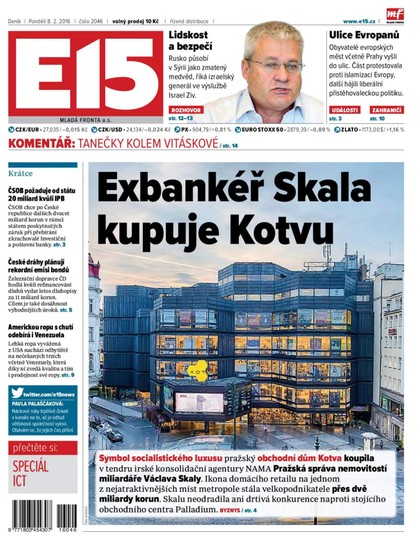 E-magazín E15 8.2.2016 - Czech Media Invest