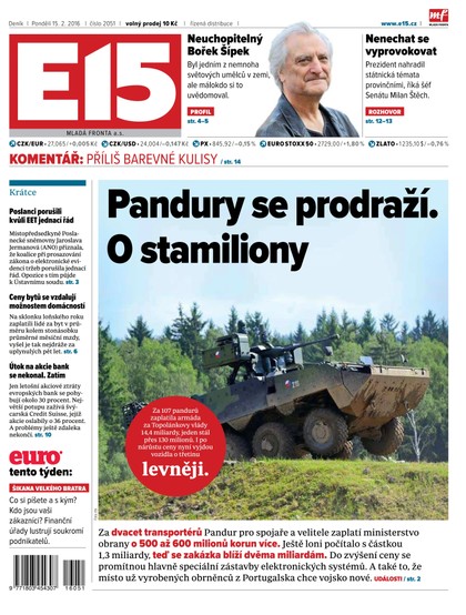 E-magazín E15 15.2.2016 - Czech Media Invest