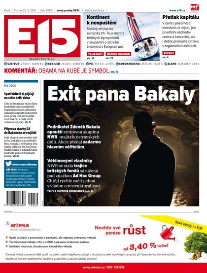 E-magazín E15 25.2.2016 - Czech Media Invest