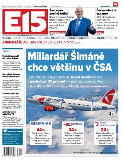 E-magazín E15 29.2.2016 - Czech Media Invest