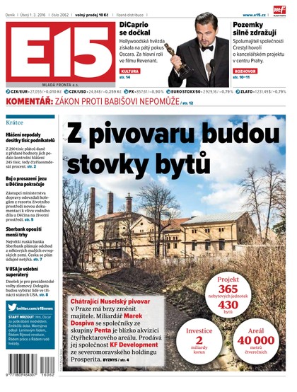 E-magazín E15 1.3.2016 - Czech Media Invest