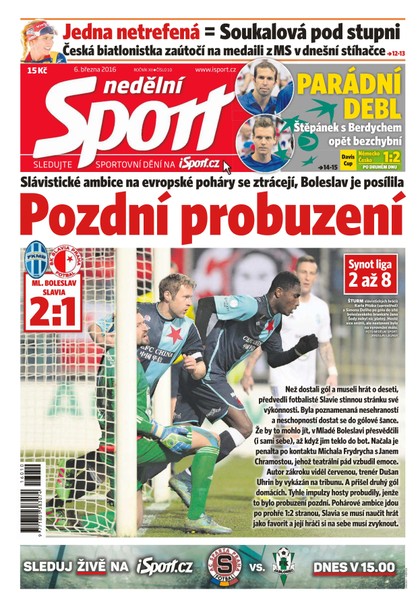 E-magazín Nedělní Sport - 6.3.2016 - CZECH NEWS CENTER a. s.