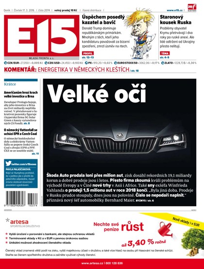 E-magazín E15 17.3.2016 - Czech Media Invest