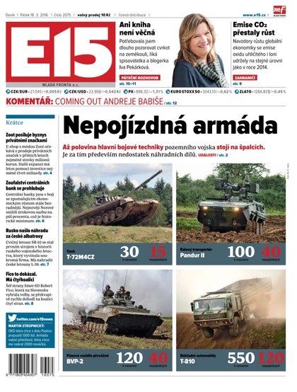 E-magazín E15 18.3.2016 - Czech Media Invest