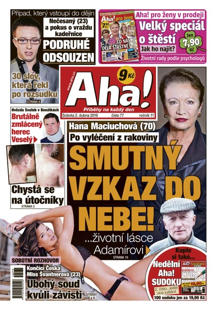 E-magazín AHA! - 2.4.2016 - CZECH NEWS CENTER a. s.