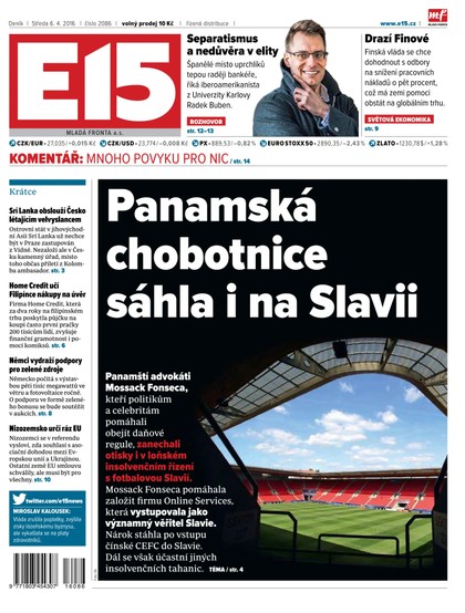 E-magazín E15 6.4.2016 - Czech Media Invest