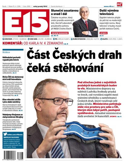 E-magazín E15 15.4.2016 - Czech Media Invest