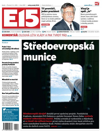 E-magazín E15 21.4.2016 - Czech Media Invest