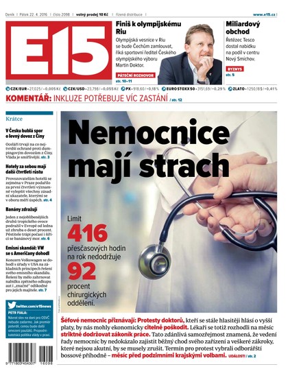 E-magazín E15 22.4.2016 - Czech Media Invest