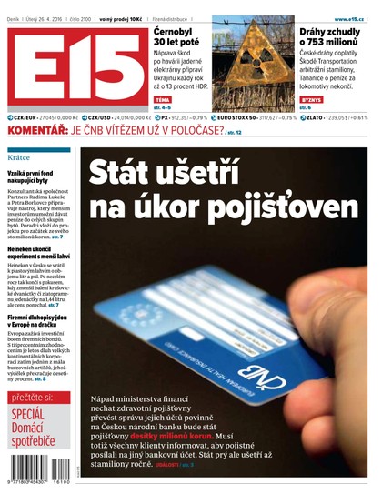 E-magazín E15 26.4.2016 - Czech Media Invest