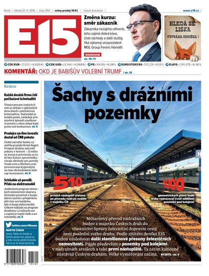 E-magazín E15 27.4.2016 - Czech Media Invest