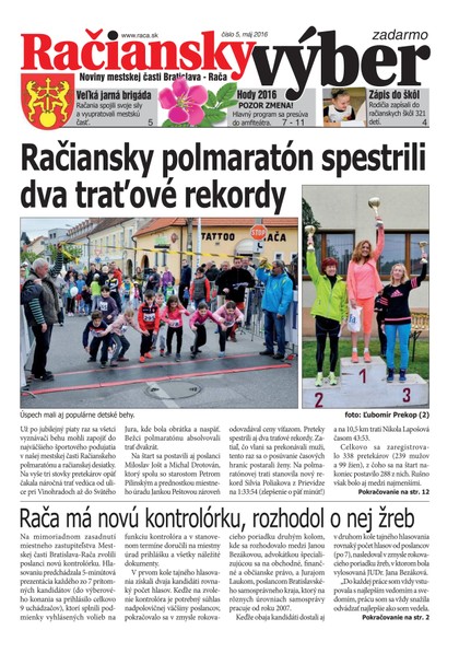 E-magazín Račiansky výber 5,2016 - Miestny úrad Bratislava - Rača