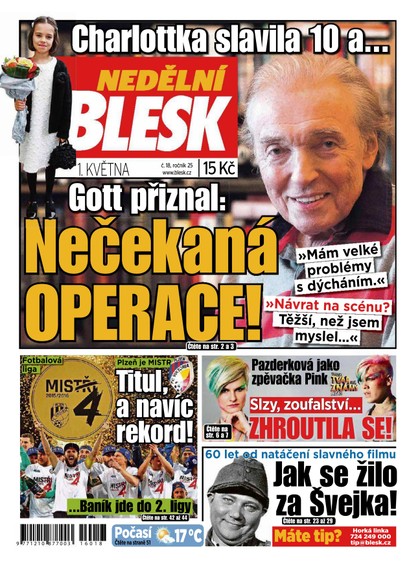 E-magazín Nedělní Blesk - 1.5.2016 - CZECH NEWS CENTER a. s.