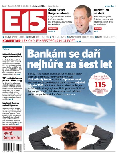 E-magazín E15 2.5.2016 - Czech Media Invest