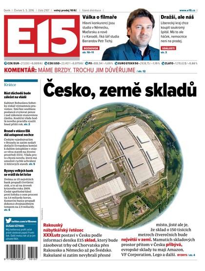 E-magazín E15 5.5.2016 - Czech Media Invest