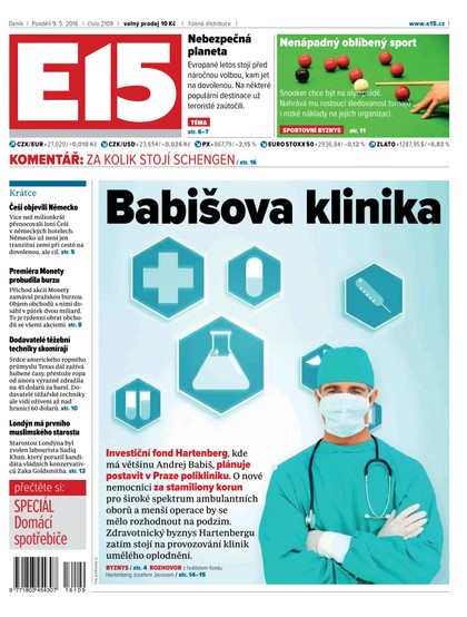 E-magazín E15 9.5.2016 - Czech Media Invest