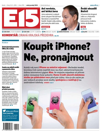 E-magazín E15 10.5.2016 - Czech Media Invest