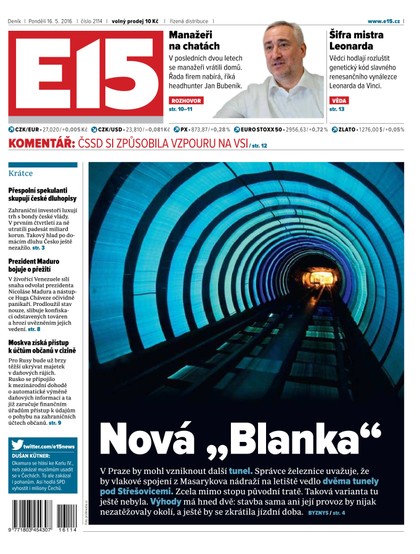 E-magazín E15 16.5.2016 - Czech Media Invest