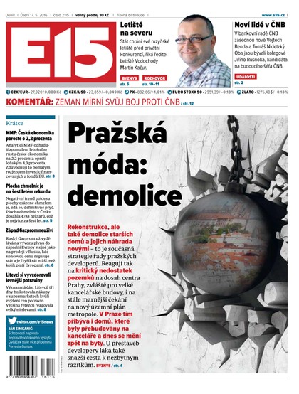 E-magazín E15 17.5.2016 - Czech Media Invest