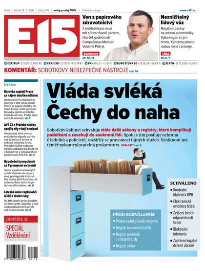 E-magazín E15 18.5.2016 - Czech Media Invest