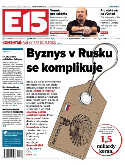 E-magazín E15 20.5.2016 - Czech Media Invest