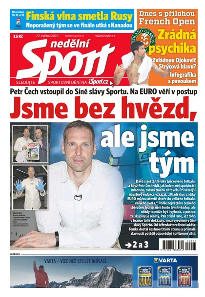 E-magazín Nedělní Sport - 22.5.2016 - CZECH NEWS CENTER a. s.