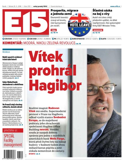 E-magazín E15 25.5.2016 - Czech Media Invest