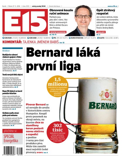 E-magazín E15 27.5.2016 - Czech Media Invest