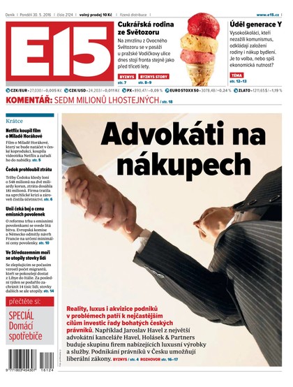 E-magazín E15 30.5.2016 - Czech Media Invest