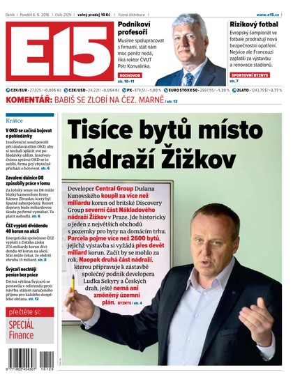 E-magazín E15 6.6.2016 - Czech Media Invest