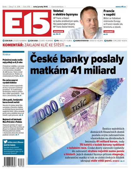 E-magazín E15 7.6.2016 - Czech Media Invest