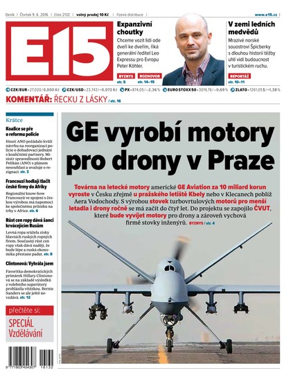 E-magazín E15 9.6.2016 - Czech Media Invest